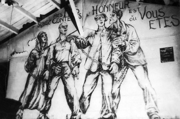 Fresque de Boris Taslitzky, Camp de Saint-Sulpice la Pointe, baraque 5.