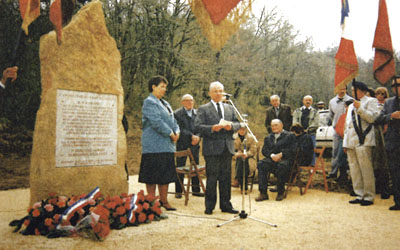 Cérémonie d'inauguration de la stèle commémorative du camp du Sablou (Dordogne)
