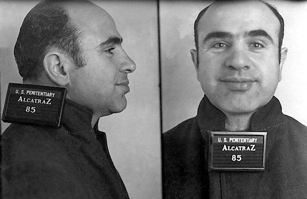 Al Capone, célèbre prisonnier détenu au pénitencier fédéral d'Alcatraz