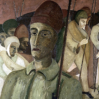 La Marche de Saint-Nicolas, peinture d'Henry Gowa, 27 juin 1940