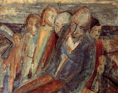 Les Naufragés, huile sur toile d'Henry Gowa.