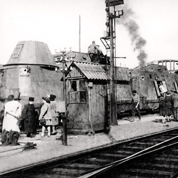Le Panzerzug n° 32, train blindé allemand en gare de Bergerac, après la Libération