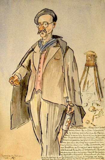 Caricature du Docteur André Cheynier réalisée en 1945 à la prison de Mauzac. Coll. Thomas Laval.